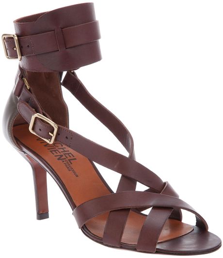 Michel Vivien Buckle Fastening Sandal in Brown (tabacco) - Lyst