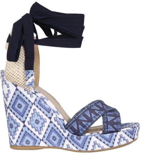 Theodora & Callum 120 Mm Biarritz Song Holiday Wedges in Blue - Lyst
