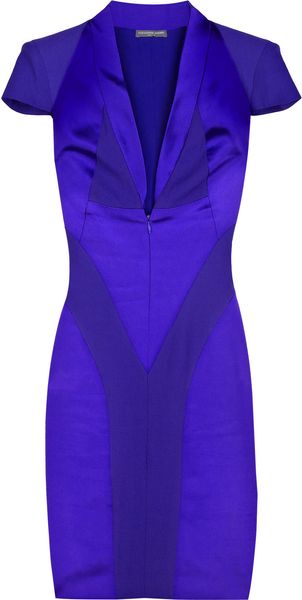 Alexander McQueen Strong-shouldered Satin Dress - Lyst