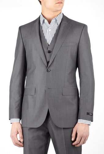 Hugo Boss Black Grey Wool Silk Three Piece Suit - Lyst