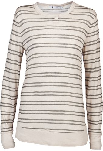 T By Alexander Wang Ls Placket Tee - Lyst