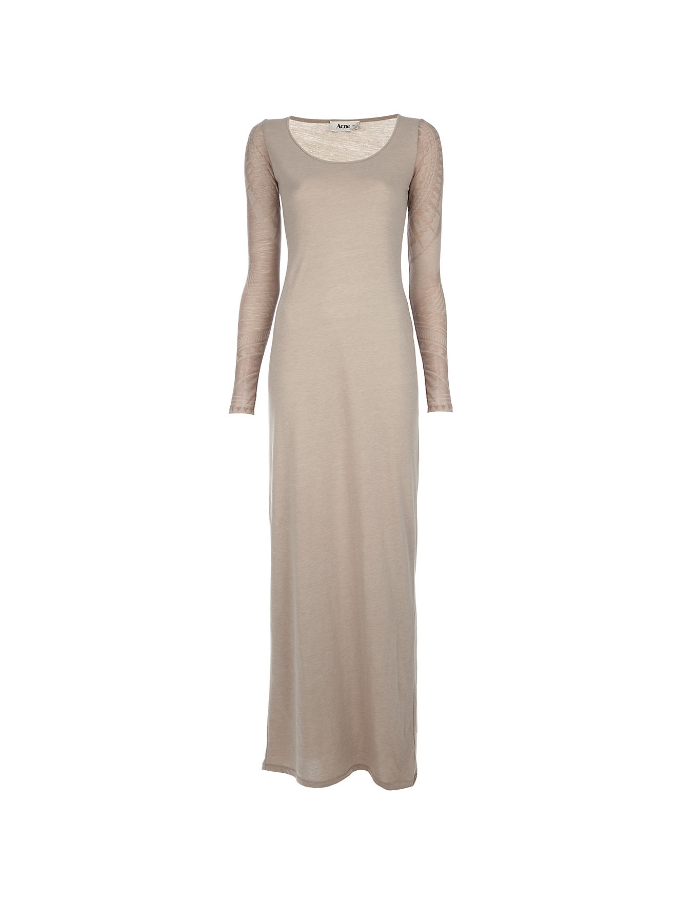 Acne Studios Long Sleeve Maxi Dress In Beige Lyst