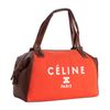 Celine Poppy Canvas and Leather Logo Print Satchel in Orange (poppy) - Lyst
