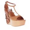 Alexander Mcqueen Appliquéd Wedge Sandal in Brown (tan) - Lyst