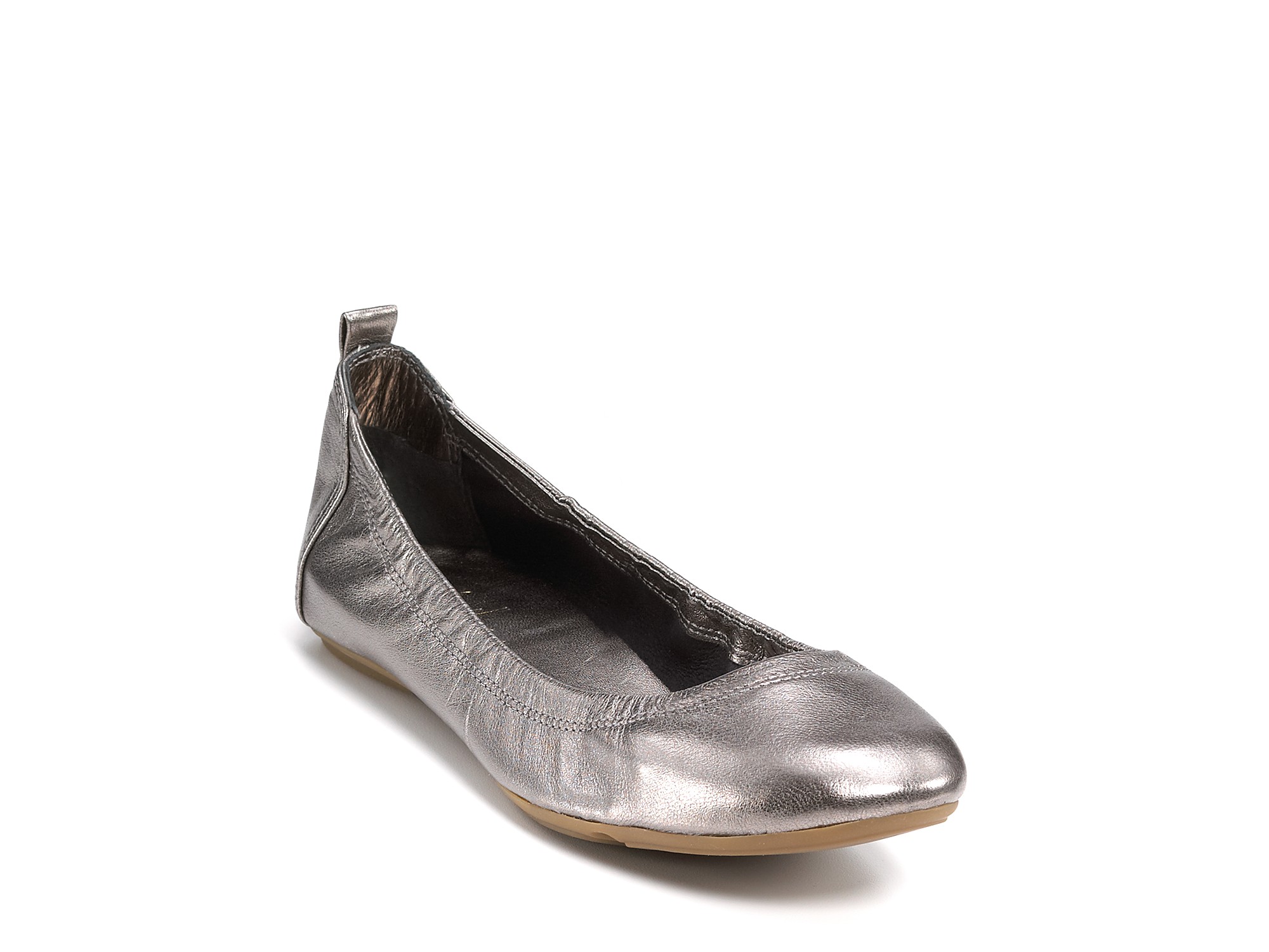 silver pointed ballet flats