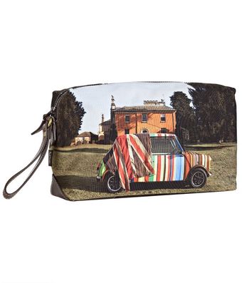 Paul Smith Brown Mini On Location Printed Canvas Dopp Kit - Lyst