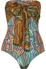 Missoni Mare Gibillterra Scarf-embellished Printed Swimsuit