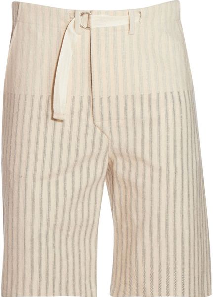 Alexander Mcqueen Striped Shorts in Beige for Men (blue) - Lyst
