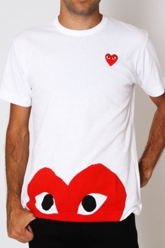  Half Red Heart Tee - White 