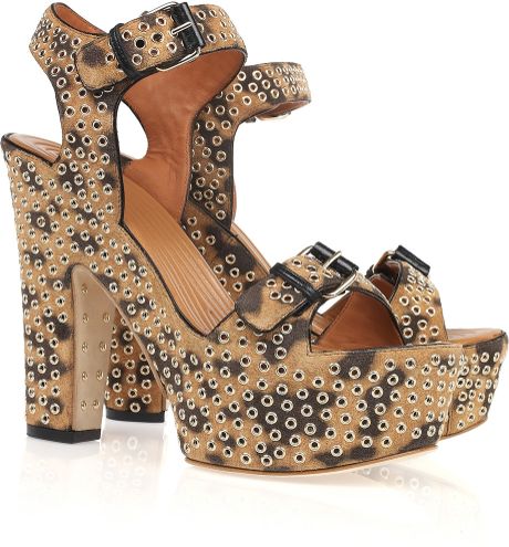 Givenchy Studded Leopard-print Suede Sandals in Animal (leopard ...