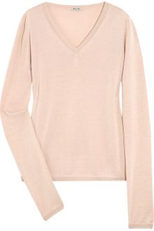 Miu Miu Cashmere and Silk-blend Sweater - Lyst