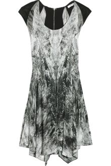 Helmut Lang Abstract-print Stretch-silk Dress - Lyst
