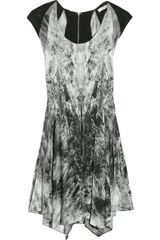 Helmut Lang Abstract-print Stretch-silk Dress