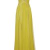 Hervé Léger Pleatbodice Silkchiffon Gown in Green (yellow) - Lyst