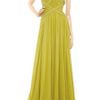 Hervé Léger Pleatbodice Silkchiffon Gown in Green (yellow) - Lyst
