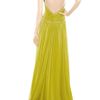 Hervé Léger Pleatbodice Silkchiffon Gown in Green (yellow) - Lyst