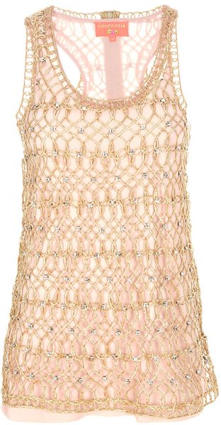 Manoush Mini Dress in Gold - Lyst