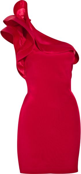 Notte By Marchesa Ruffle Neck Silk Mini Dress - Lyst