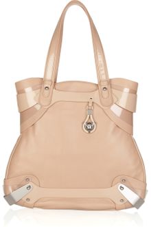 Versace Patent-trimmed Leather Tote - Lyst