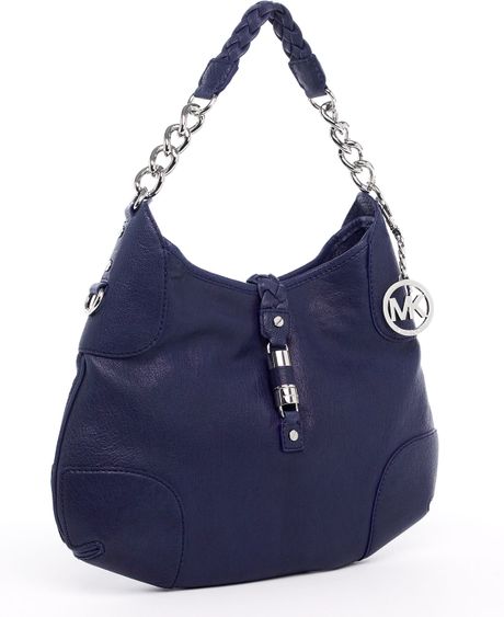 michael kors navy blue shoulder bag