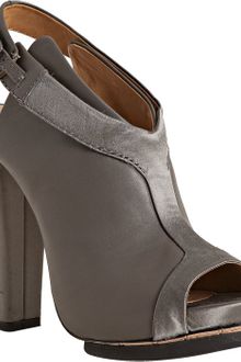 L.a.m.b. Grey Leather Luxurious Peep Toe Sandals - Lyst