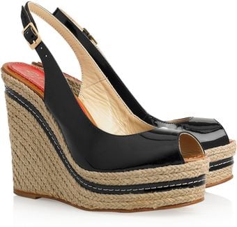 Paloma Barceló Lucy Patent-leather Espadrille Wedges - Lyst