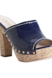 Prada Royal Blue Patent Leather Platform Clogs - Lyst