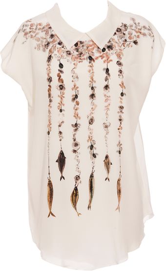 Hermione De Paula Printed Silk Tunic - Lyst