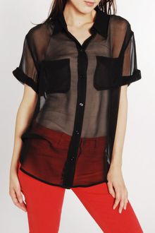 Equipment Runaway Short Sleeve Top in Black - Lyst