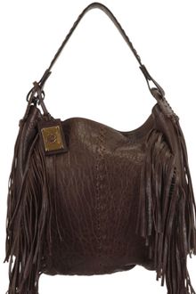 Roberto Cavalli Leather Fringed Shoulder Bag - Lyst