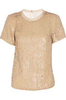 3.1 Phillip Lim Leather Paillette-embellished Silk-organza Top - Lyst