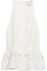 3.1 Phillip Lim Eyelet-embroidered Silk and Cotton-blend Peplum Top
