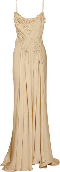 Donna Karan New York Pleated Silk Satin-crepe Gown - Lyst