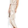 Lanvin Asymmetric Silksatin Wrap Gown in White (pearl) - Lyst
