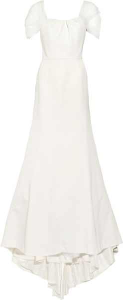 Lela Rose Tulle-sleeved Cotton and Silk-blend Gown - Lyst