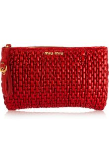 Miu Miu Matelassé Patent-leather Clutch - Lyst