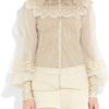 Ralph Lauren Collection Therese Embellished Silktulle Blouse in Beige (cream) - Lyst