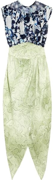 Rodarte Ming-print Silk-blend Organza and Crepe Dress - Lyst