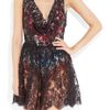 Rosamosario Kate Mini Chantilly Lace Dress in Brown (black) - Lyst