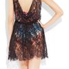 Rosamosario Kate Mini Chantilly Lace Dress in Brown (black) - Lyst