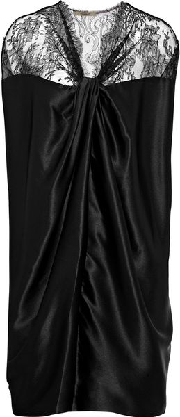 Thurley Lace and Silk-satin Mini Dress - Lyst