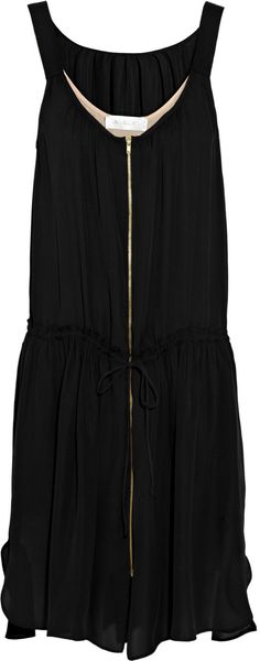 A.l.c. Marni Drawstring Silk Dress in Black - Lyst