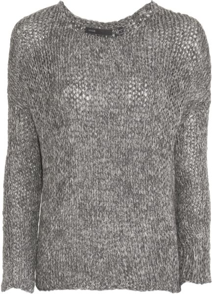 Vince Knit Sweater in Gray - Lyst