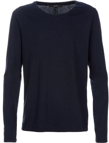 Gucci Long Sleeve T Shirt in Blue for Men | Lyst