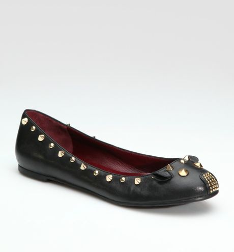 Marc By Marc Jacobs Studded Mouse Ballet Flats in Black - Lyst