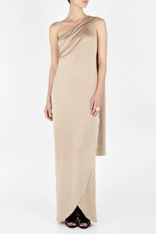 Halston Heritage Desert Gold One Shoulder Grecian Maxi Dress - Lyst