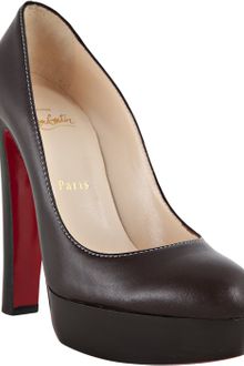 Christian Louboutin Chocolate Leather Bibi 140 Platform Pumps - Lyst