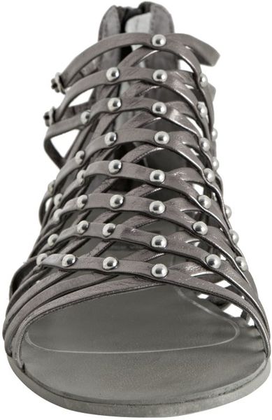flat silver leather sandals