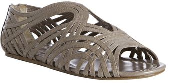  Rush Strappy Leather Zip Back Flat Sandals 