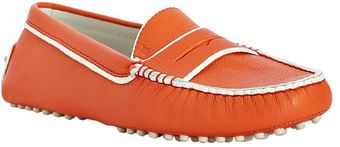 Tod's Tangerine Leather Country Club Driving Moccasins - Lyst